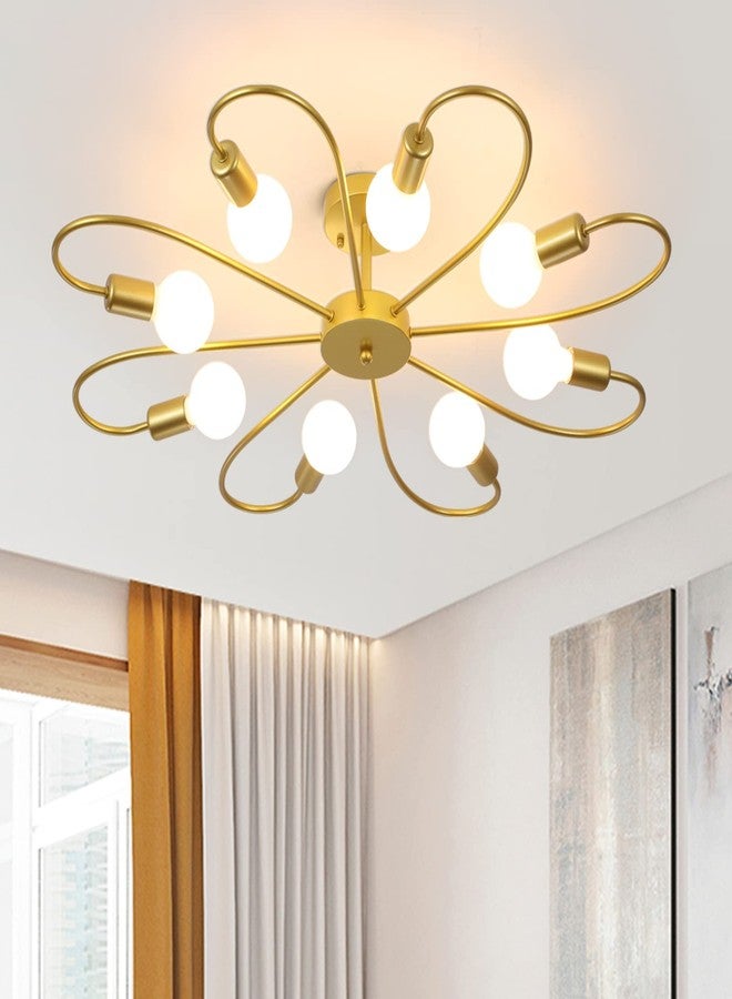 Avior Low Height Ceiling Chandelier Light for Living Room, Jhumar for Bedroom, Jhoomar for Drawing Room, Restaurant Lamps and Hotels (Yellow Gold) - Image 1